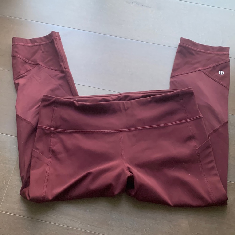 Lululemon burgundy crop
